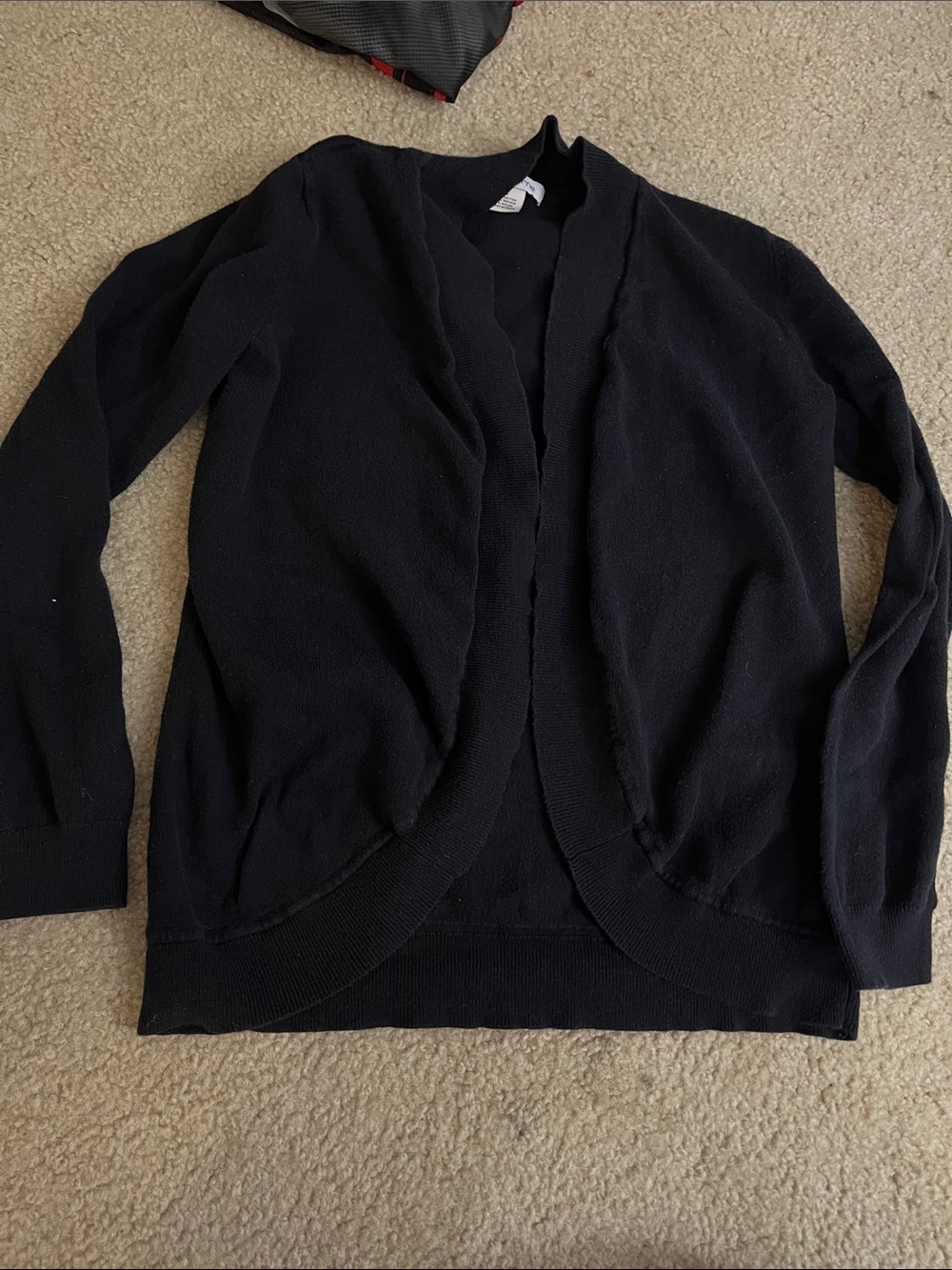 Liz Claiborne Black Open-Front Cardigan Sweater